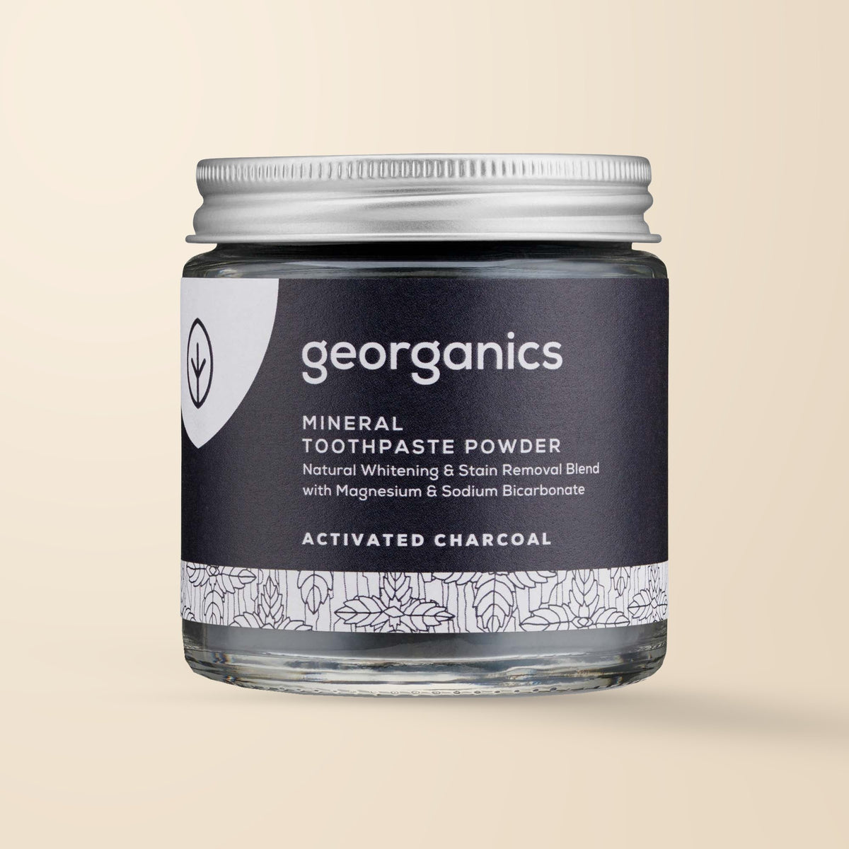 Georganics Activated Charcoal Tooth Powder – Fluoride-Free, 60ml product packaging