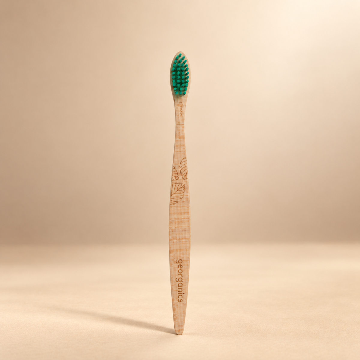 Georganics Beechwood Toothbrush – Medium, 1 Brush shown on the approved warm beige background