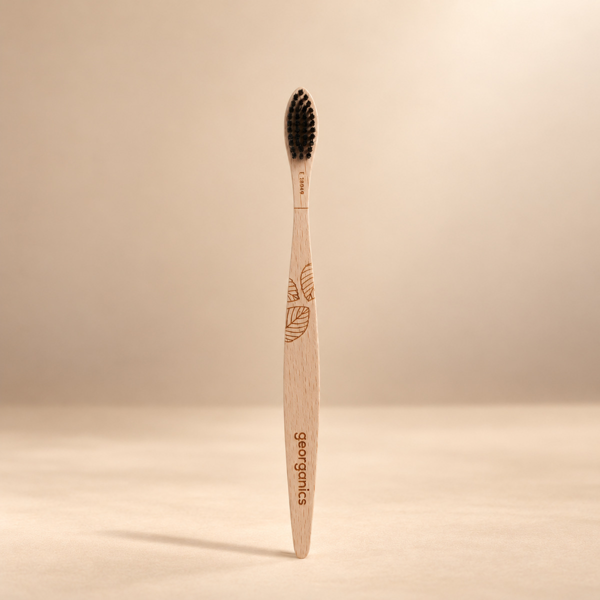 Georganics Beechwood Toothbrush – Soft, 1 Brush shown on the approved warm beige background