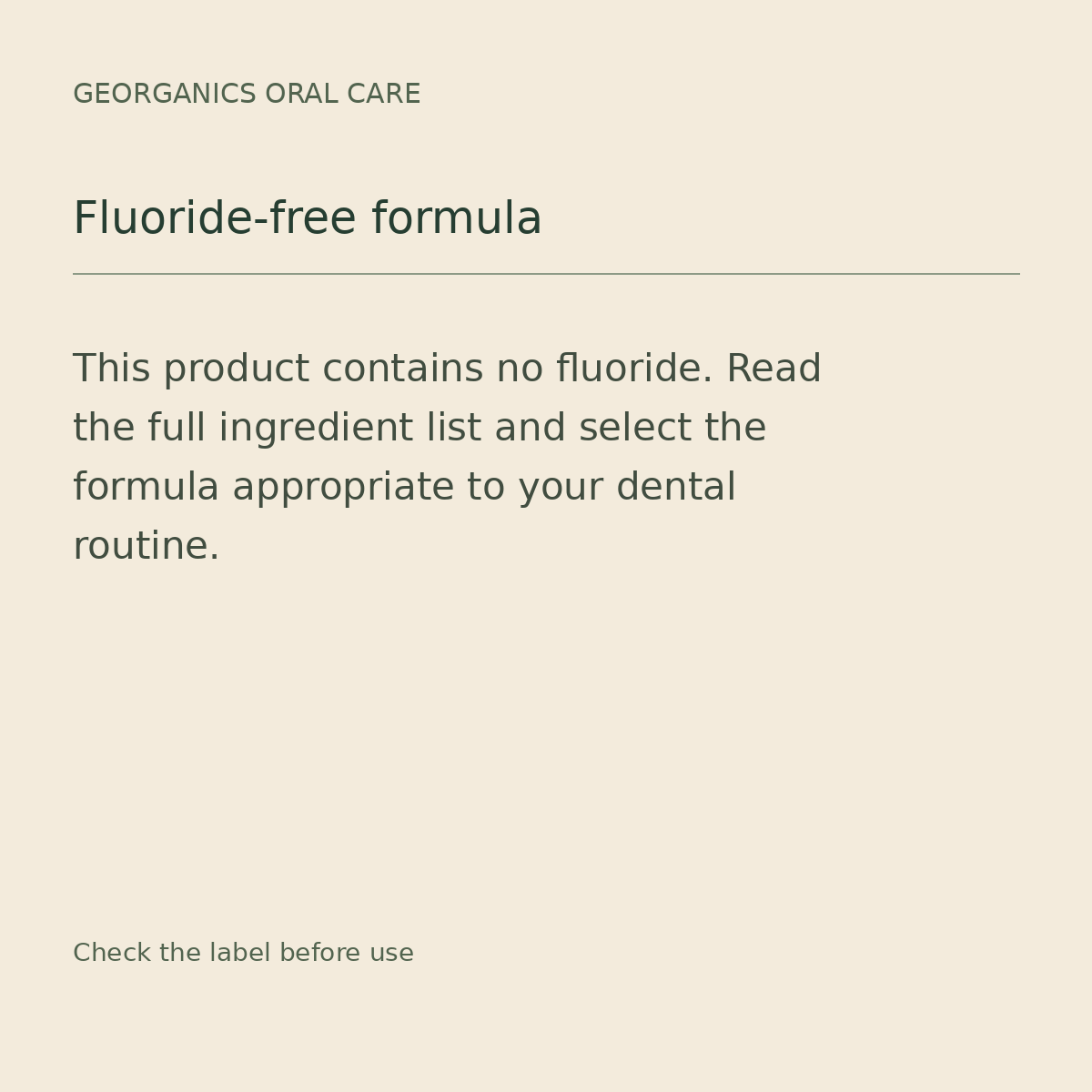 Georganics fluoride-free oral-care formula information