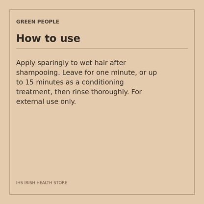 Green People Daily Aloe Conditioner – Aloe Vera & Lavender, 200ml: how to use on a beige information card