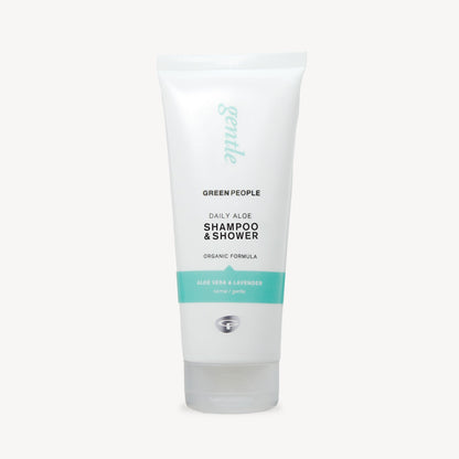 Front packaging of Green People Daily Aloe Shampoo & Shower Wash 200ml on a plain background