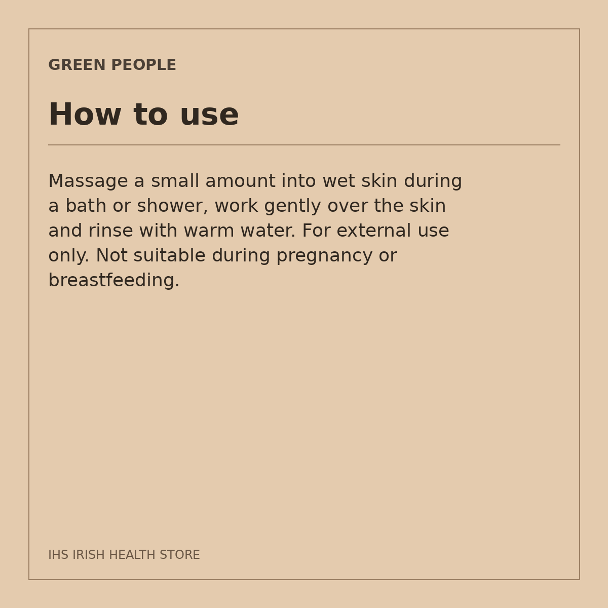 Green People Exfoliating Hand & Body Scrub – Wild Berry, 200ml: how to use on a beige information card