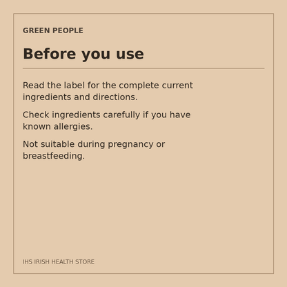 Green People Exfoliating Hand & Body Scrub – Wild Berry, 200ml: before you use on a beige information card