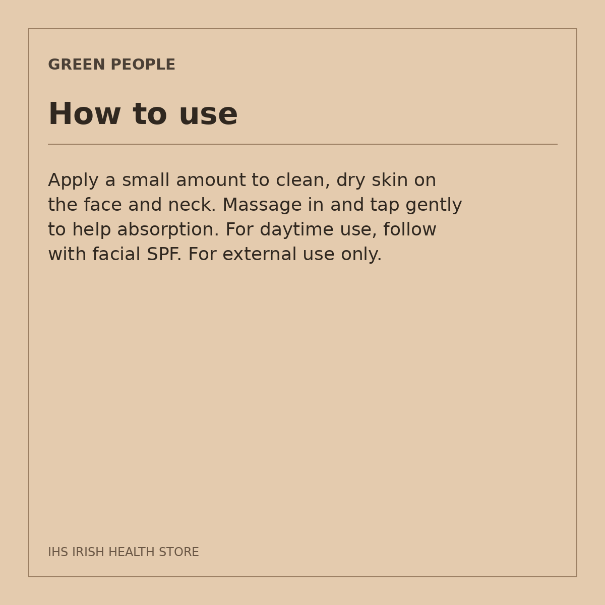 Green People for Men No. 3 Cooling Moisturiser – Aloe Vera & Peppermint, 100ml: how to use on a beige information card