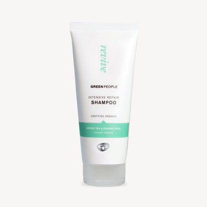 Front packaging of Green People Intensive Repair Shampoo 200ml on a plain background
