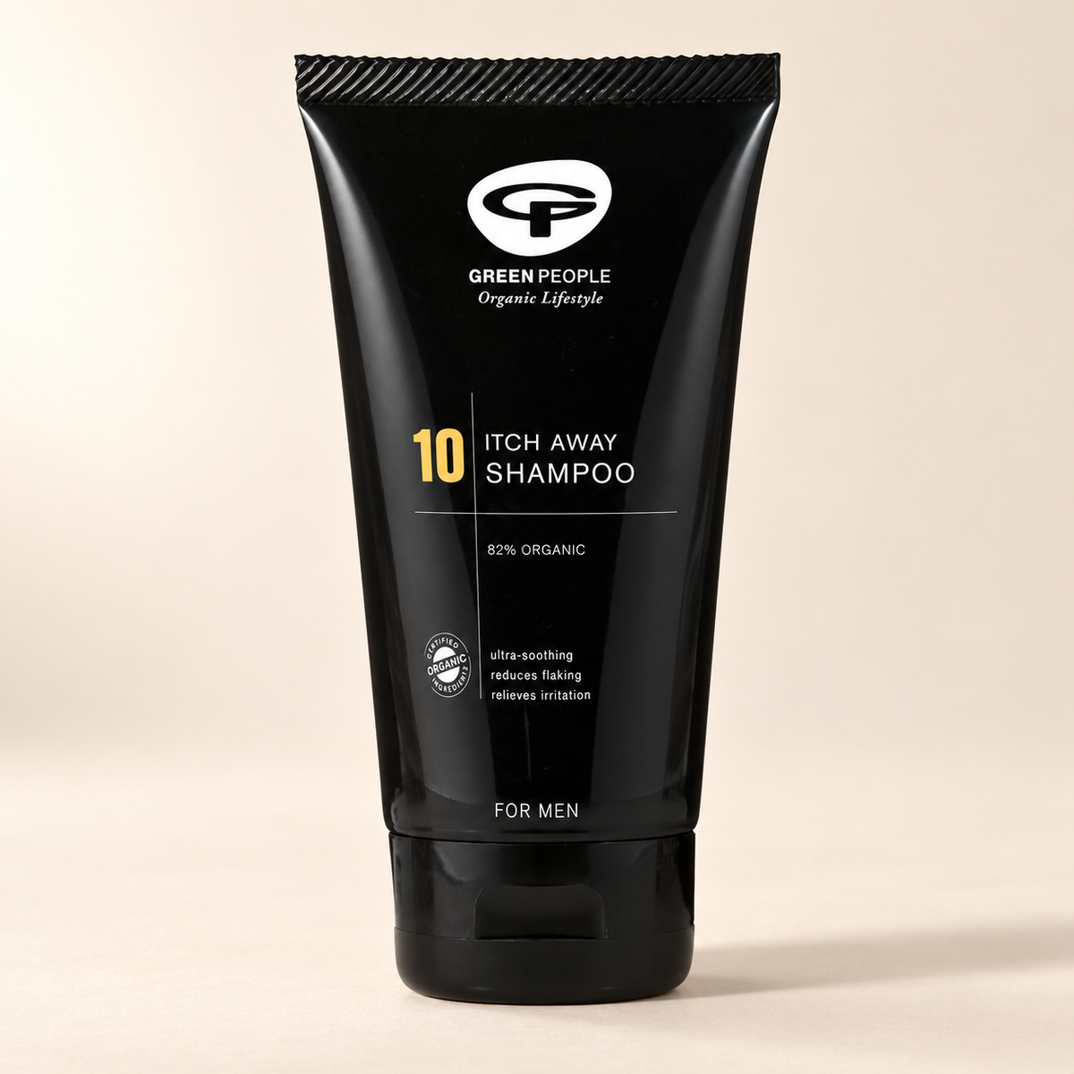 Green People No.10 Itch Away Shampoo 125ml – full tube on warm cream