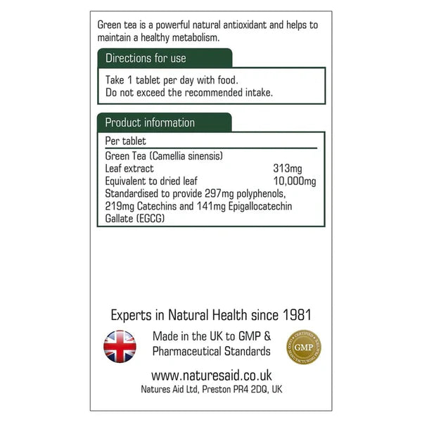 Green Tea Extract Tablets by Natures Aid
