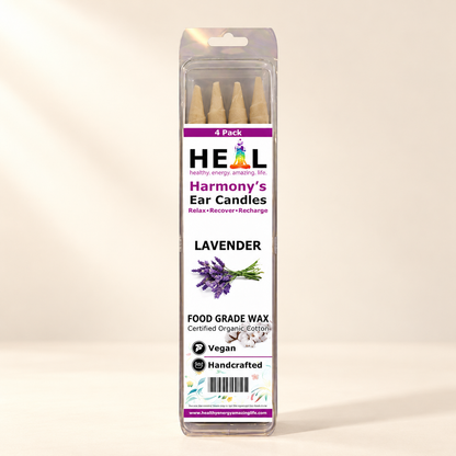 Harmony Cone Lavender Ear Candles 4 Pack — product packaging, image 1