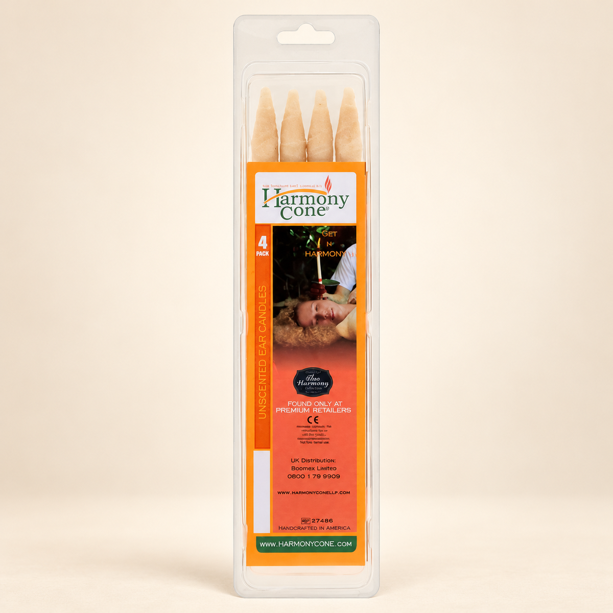Harmony Cone Unscented Ear Candles 4 Pack — product packaging, image 2