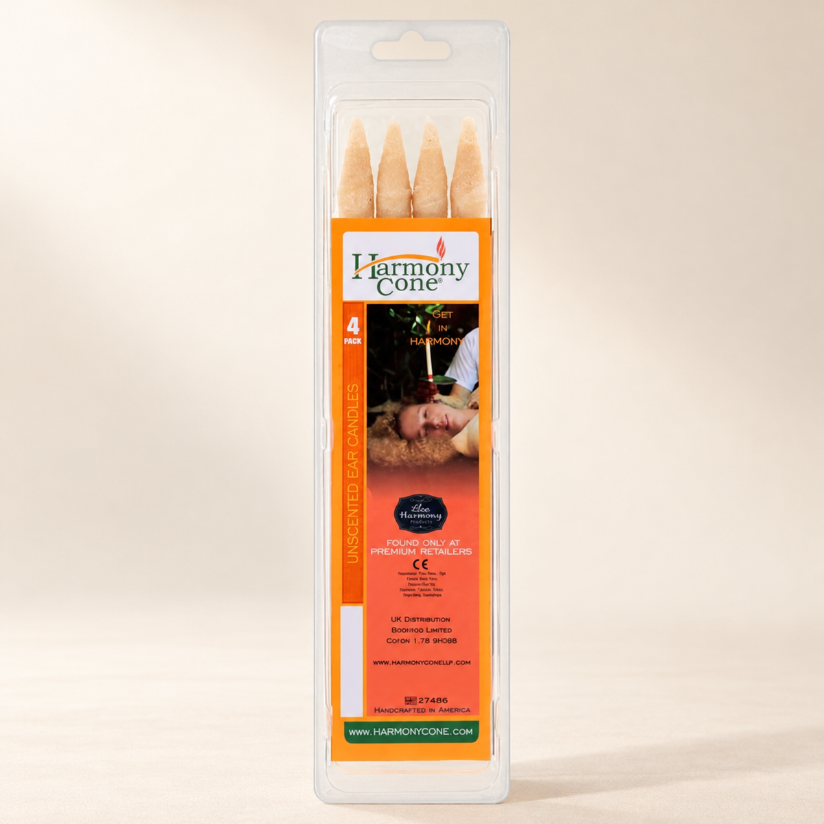 Harmony Cone Unscented Ear Candles 4 Pack — product packaging, image 4