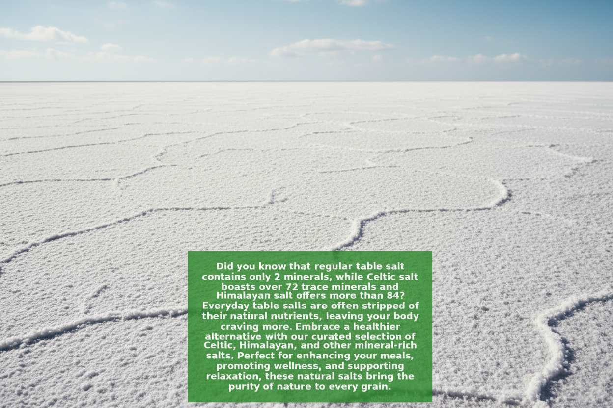 Text about different types of salt on a green background