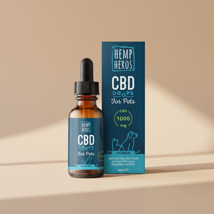 Hemp Heros Big Paws CBD+ Drops 1000mg – Salmon Infused CBD for Pets