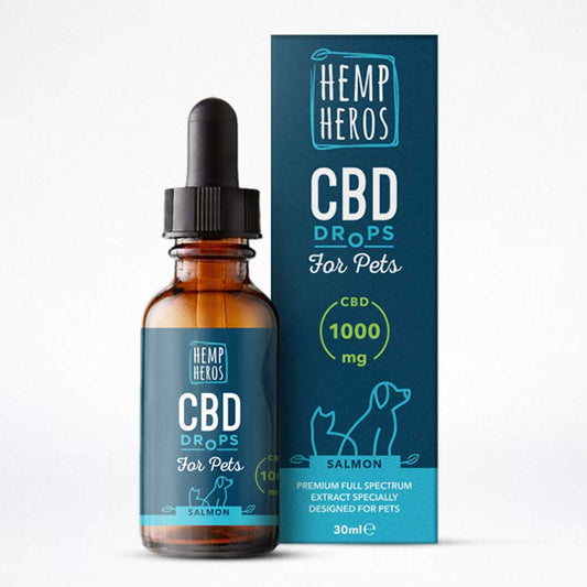Hemp Heros Big Paws CBD+ Drops 1000mg – Salmon Infused CBD for Pets