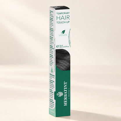 Herbatint Temporary Hair Touch-Up Black 10ml carton on cream studio background, view 1