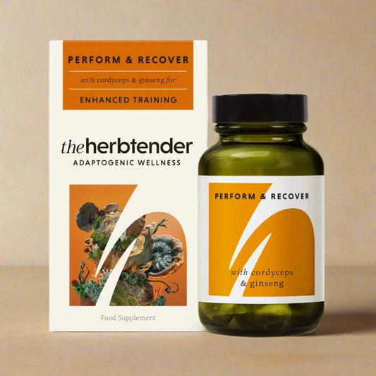 Front view of The Herbtender Perform & Recover – 60 Capsules bottle