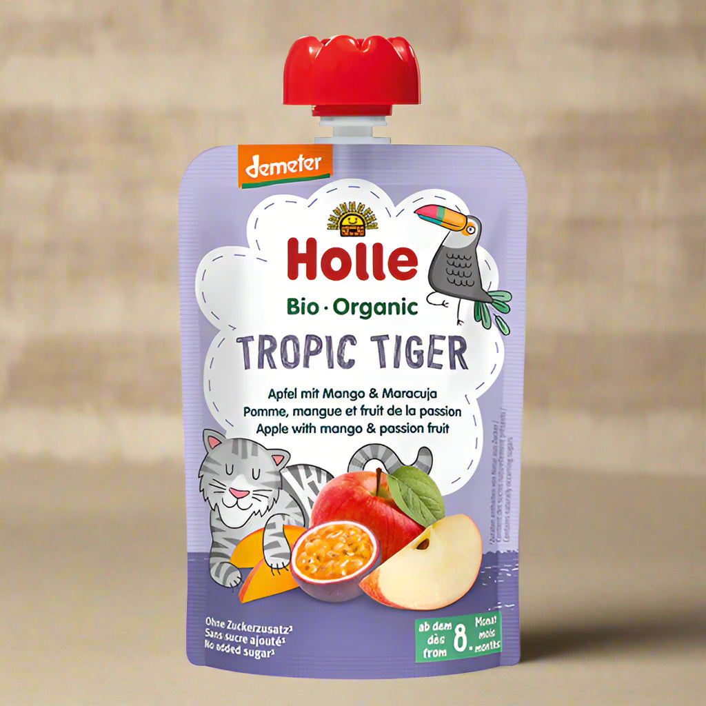 Holle Organic Tropic Tiger Apple Mango Passion Fruit Puree 12 x 100g