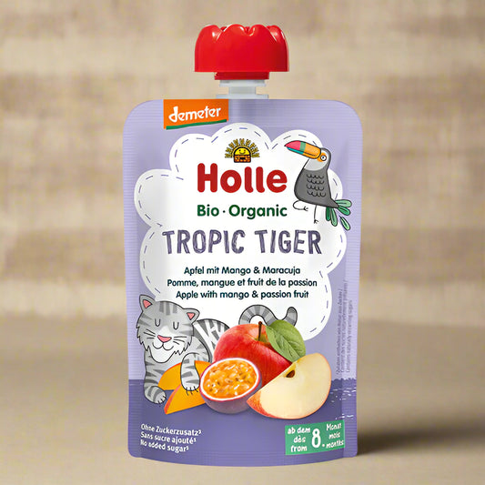 Holle Organic Tropic Tiger Apple Mango Passion Fruit Puree 12 x 100g