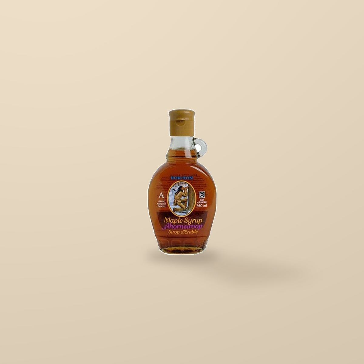 Horizon Maple Syrup 950ml — original product packaging on warm beige background