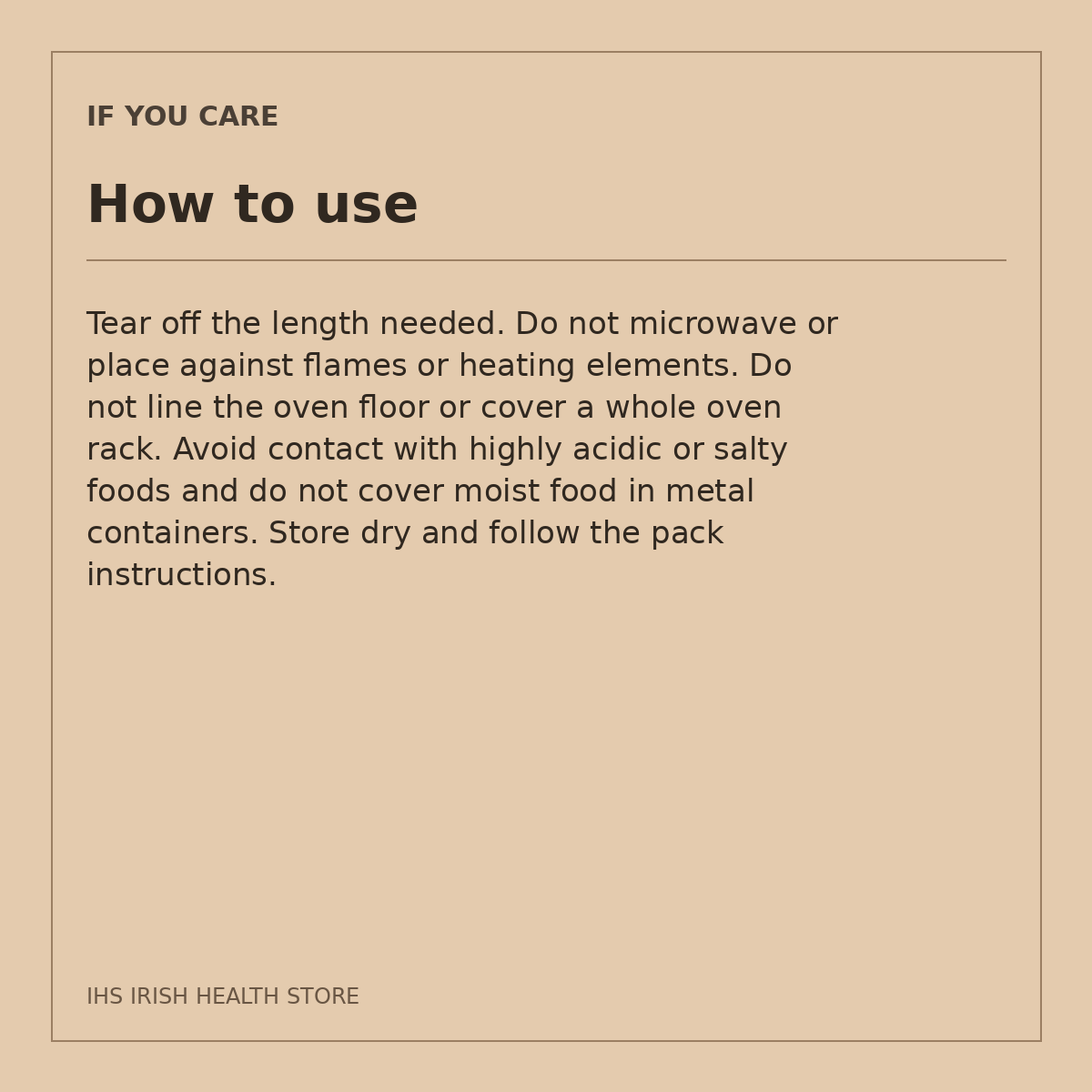 If You Care Heavy Duty Recycled Aluminium Foil – 7m × 40cm: how to use
