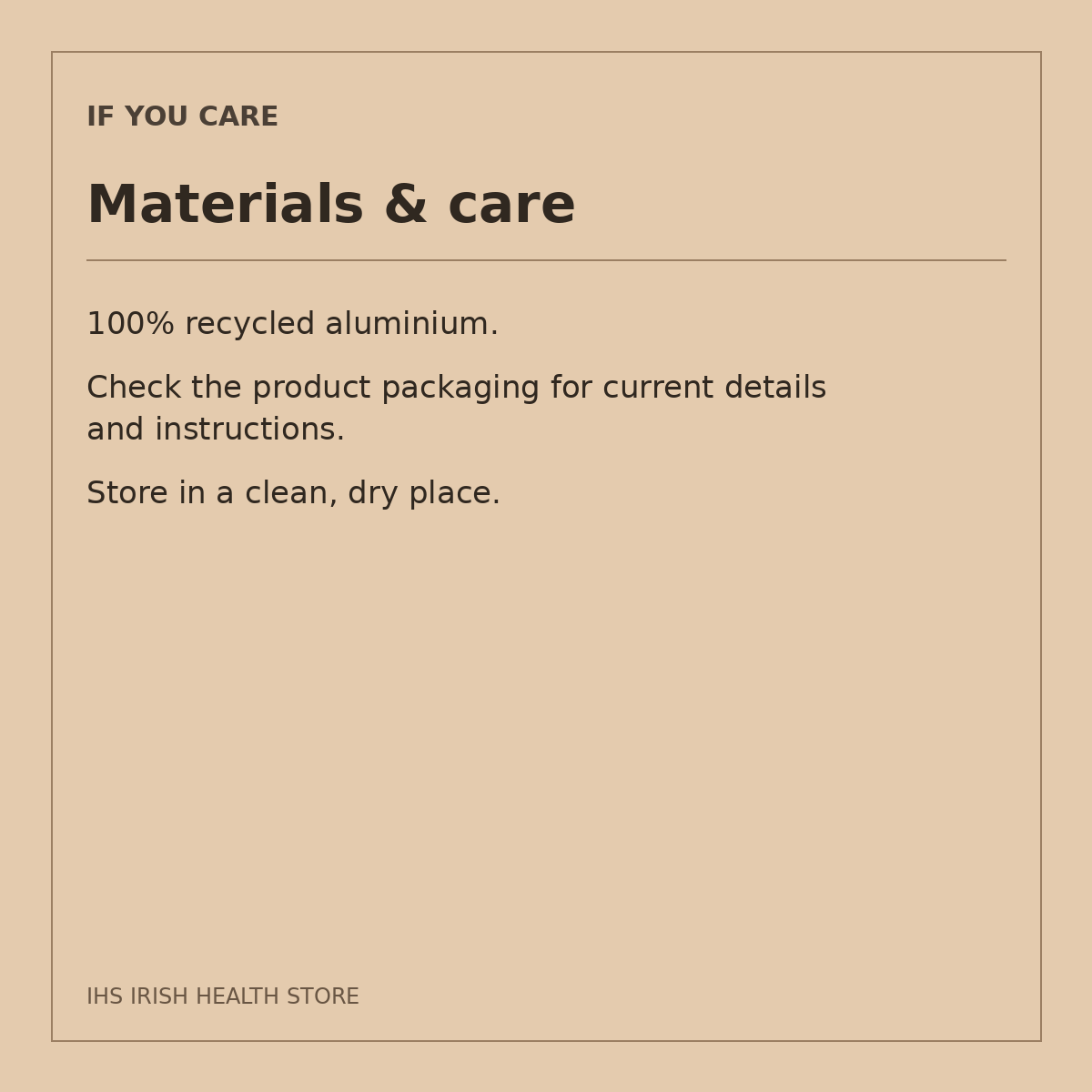 If You Care Heavy Duty Recycled Aluminium Foil – 7m × 40cm: materials & care