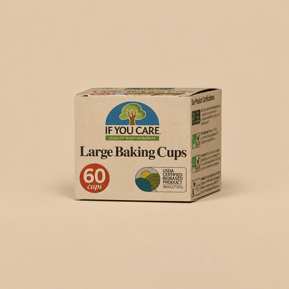 If You Care Large Unbleached Baking Cups – 60 Cups — product pack on a beige background