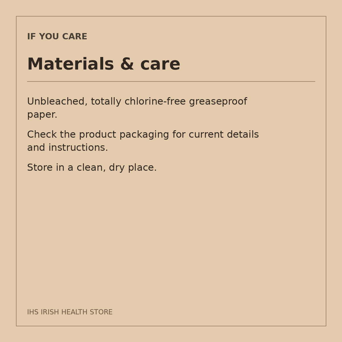 If You Care Large Unbleached Baking Cups – 60 Cups: materials & care