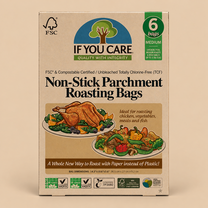 If You Care Non-Stick Parchment Roasting Bags – Medium, 6 Bags — product pack on a beige background