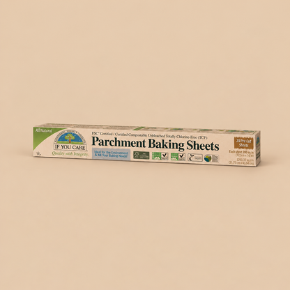 If You Care Unbleached Parchment Baking Sheets – 24 Sheets — product pack on a beige background