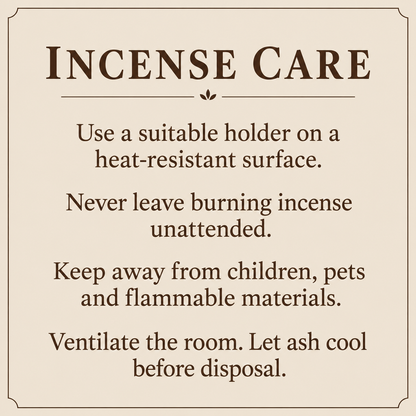 Be Kind Wooden Incense Holder — Incense care: heat-resistant surface, supervision, ventilation and safe ash disposal