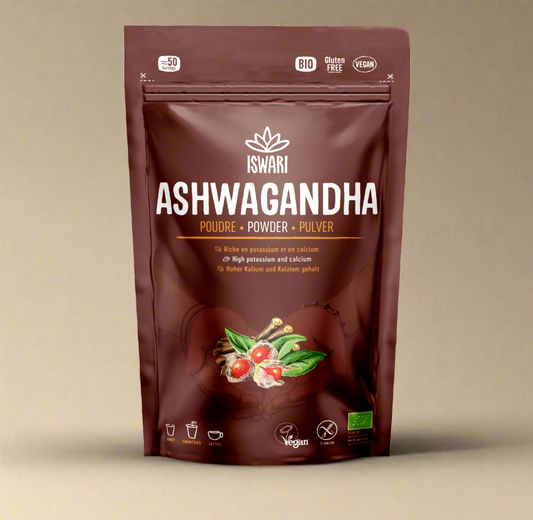 Iswari Ashwagandha Powder Organic 150g front label – IHS Irish Health Store