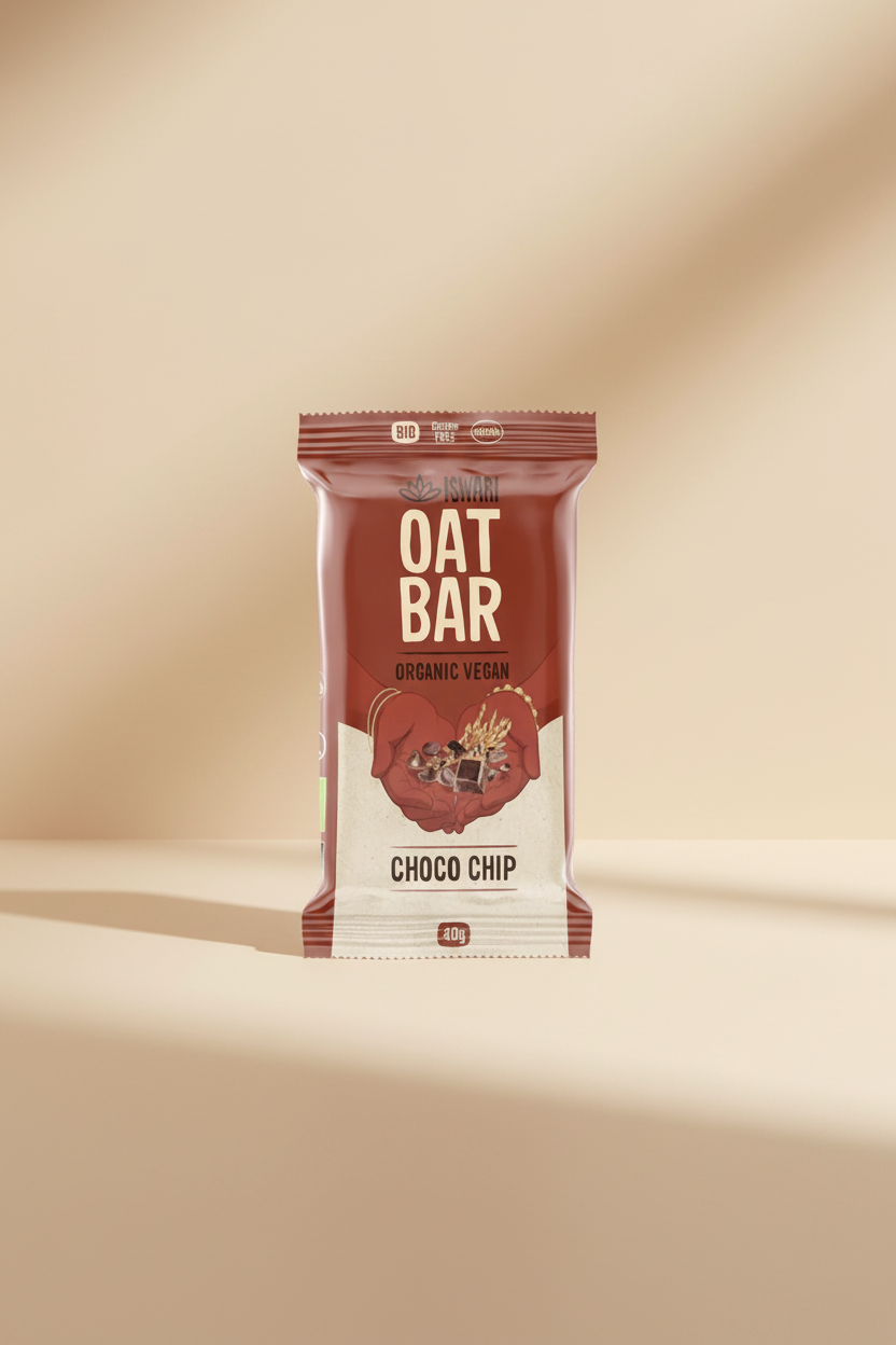 Oat bar packaging with 'Swani' branding on a white background