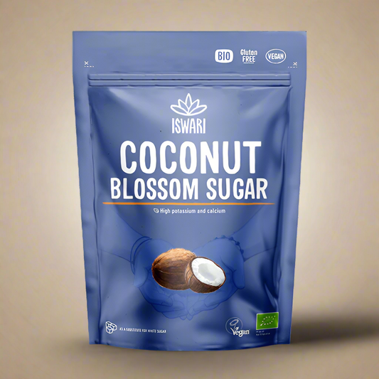 Iswari Organic Coconut Sugar 500g front packaging – IHS Irish Health Store