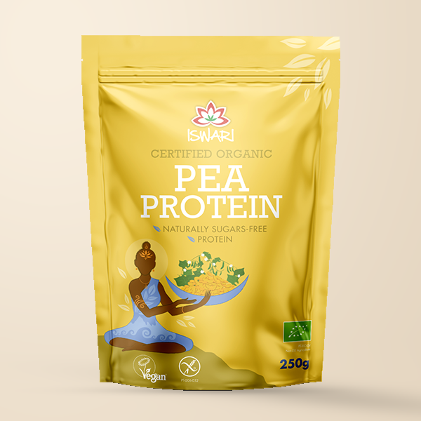 Iswari Organic Pea Protein Powder – 250g authentic product packaging
