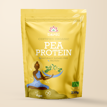 Iswari Organic Pea Protein Powder – 250g authentic product packaging