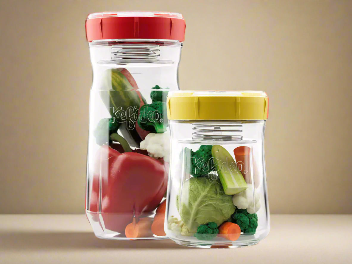 Kefirko Veggie Fermenter 900ml jar with fermentation accessories
