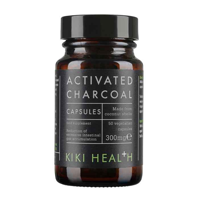 Kiki Activated Charcoal Capsules – 100% Coconut Shell-Based for Bloating & Detox