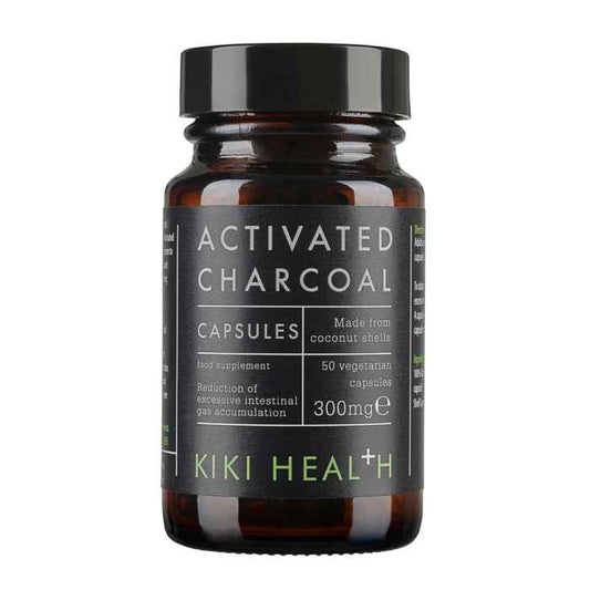 Kiki Activated Charcoal Capsules – 100% Coconut Shell-Based for Bloating & Detox