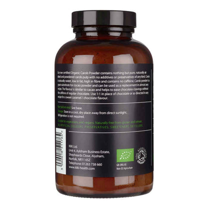 Kiki Organic Carob Powder 185g – Caffeine-Free Cocoa Alternative, Perfect for Baking & Drinks.
