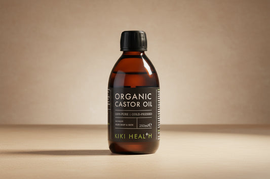 KIKI Castor Oil Organic 250ml Amber Glass Bottle