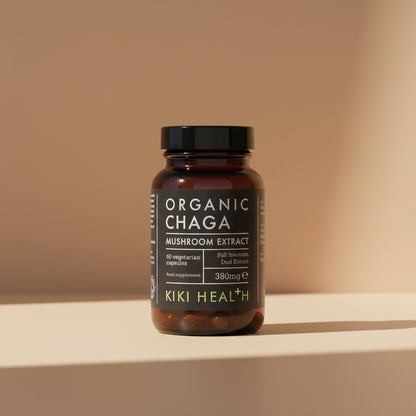 KIKI Organic Chaga Mushroom Extract 60 capsules front label