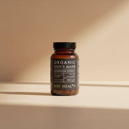 Kiki Lion's Mane Mushroom Extract – 60 Vegan Capsules Bottle Front