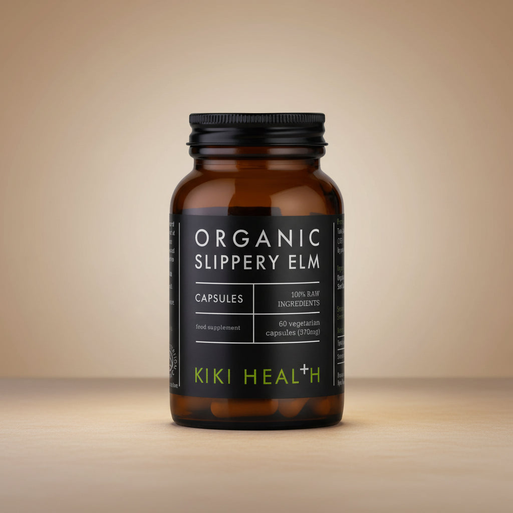 KIKI Slippery Elm Organic 60 Vegan Capsules Bottle