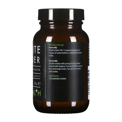 Kiki Zeolite Powder bottle with ingredients and directions