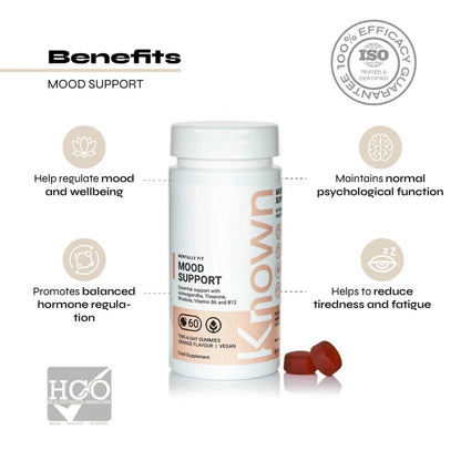 "Known Mood Mushrooms Gummies VEGAN bottle 