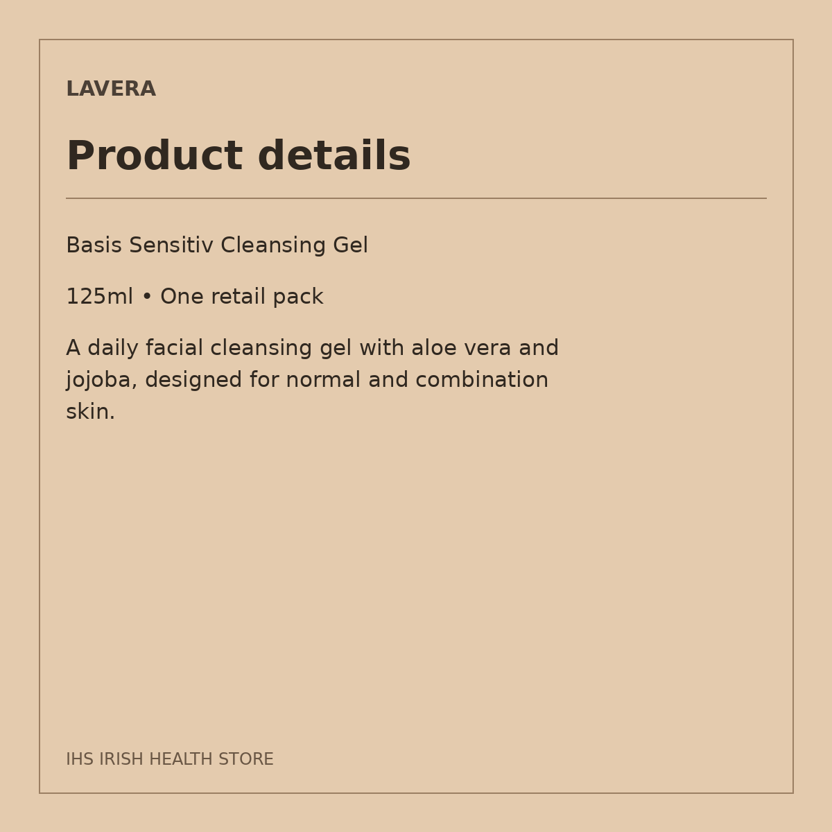 Lavera Basis Sensitiv Cleansing Gel – 125ml: product details