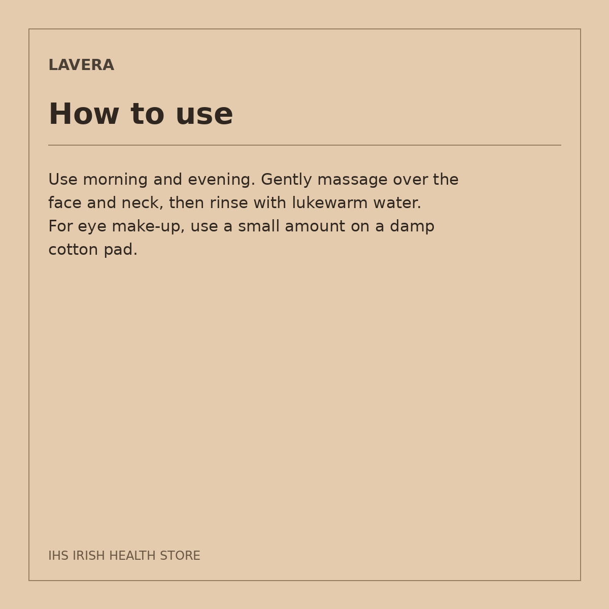 Lavera Basis Sensitiv Cleansing Milk – 125ml: how to use