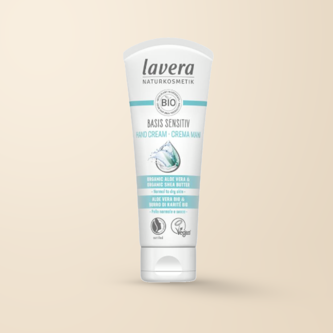 Lavera Basis Sensitiv Hand Cream – 75ml authentic product packaging