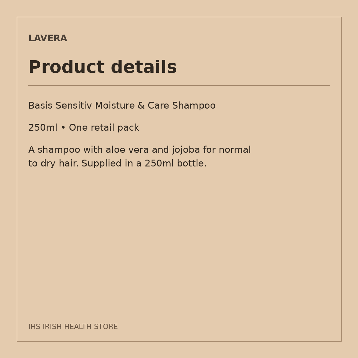 Lavera Basis Sensitiv Moisture & Care Shampoo – 250ml: product details