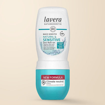 Lavera Basis Sensitiv Roll-On Deodorant – 50ml authentic product packaging